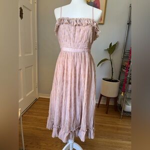 JCrew blush ruffle dress size 10